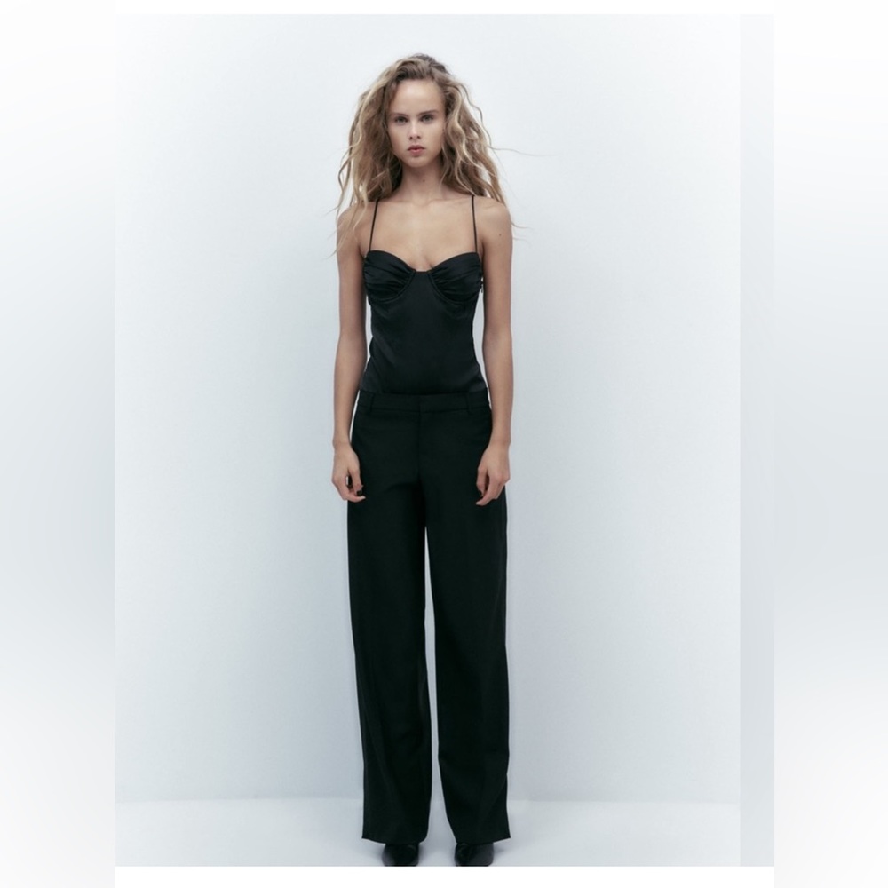 NWT Zara Wide Leg Pleated Pants